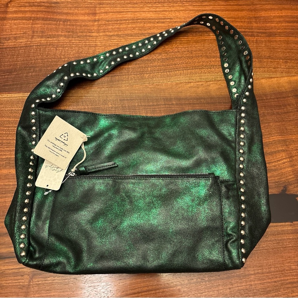 Free People Metallic Maude Shoulder Bag. Enchanted Forest. NWT.
